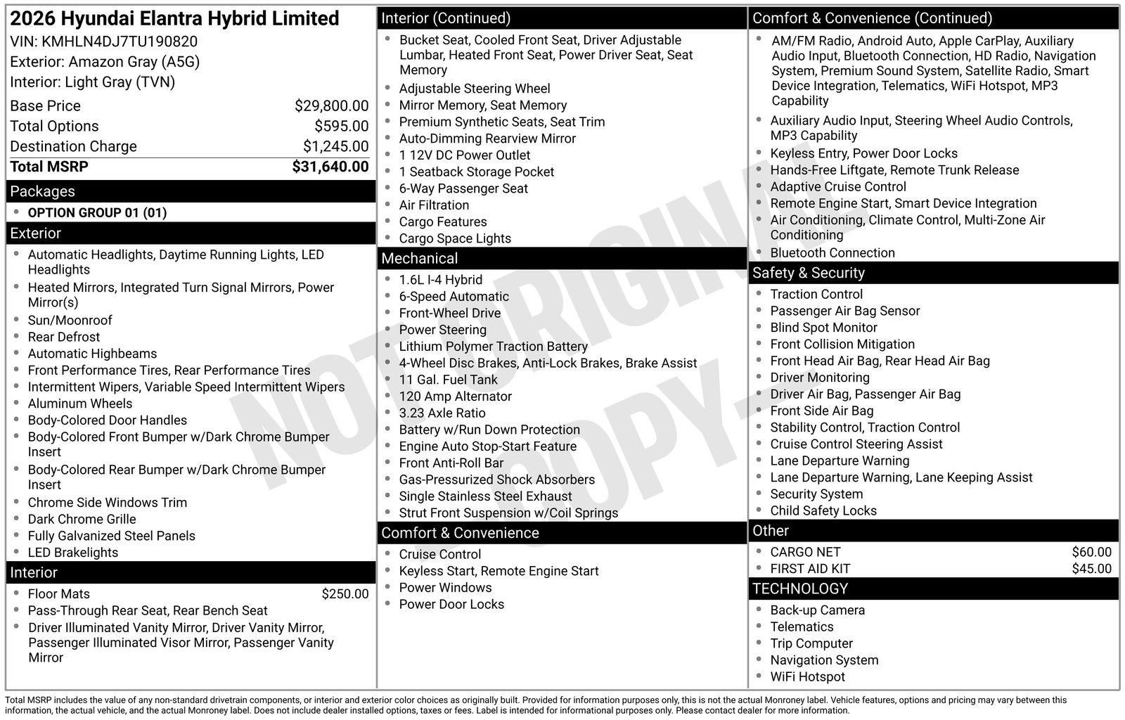 2026 Hyundai ELANTRA HYBRID Limited