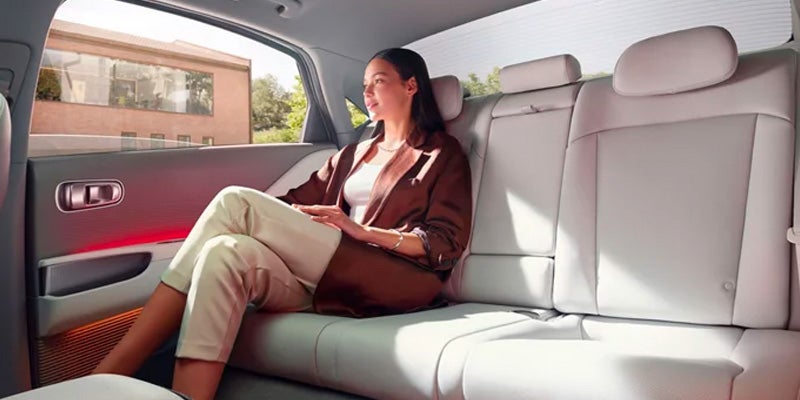 woman sitting in Hyundai Ioniq 6